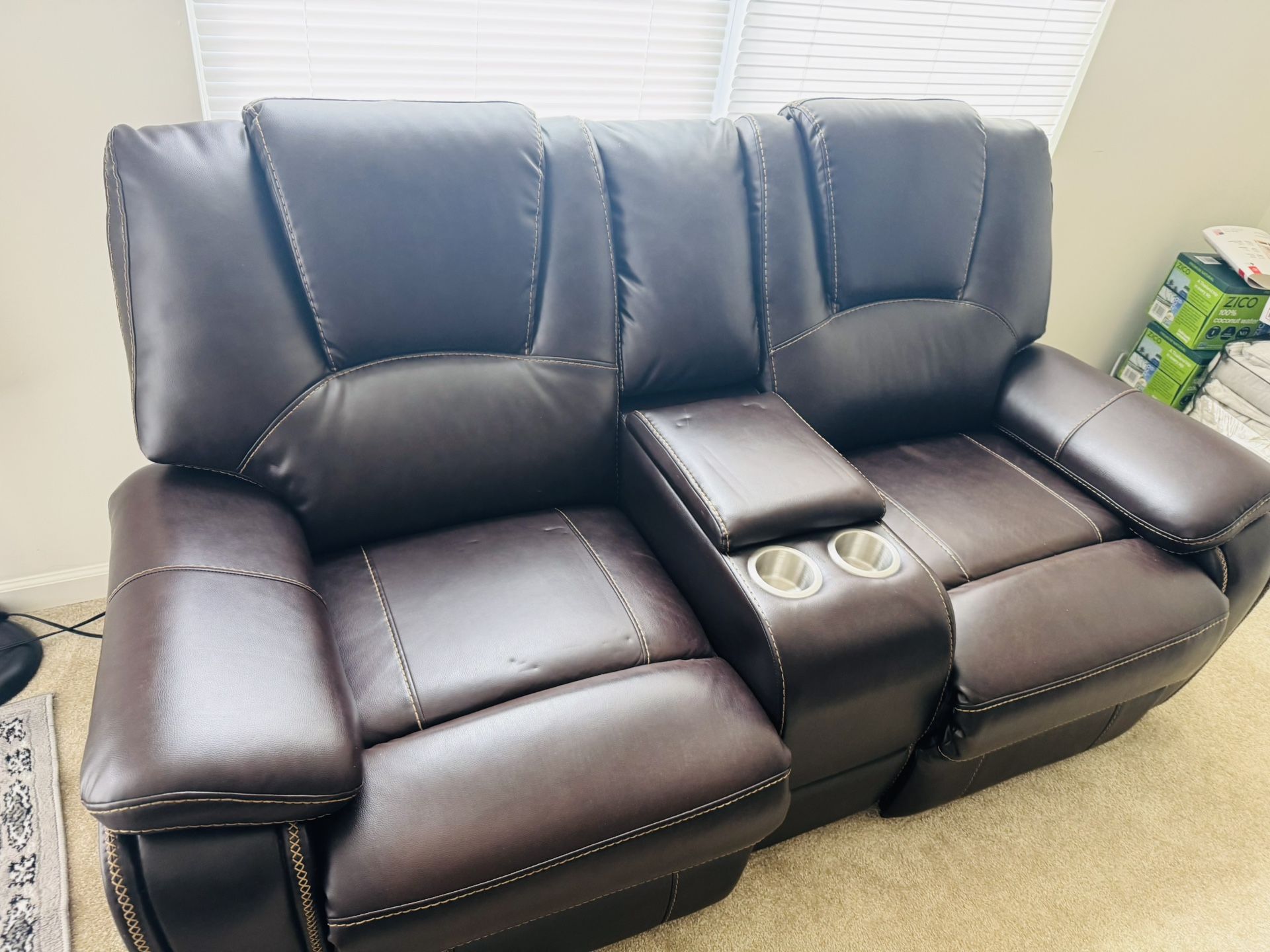 3+2 Power Recliner Leather Sofas +table For $200Or OBO