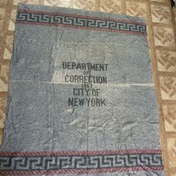 Vtg 1957 New York City Department Of Corrections Jail Blanket Bedding 65X54 Make Offer Make Offer