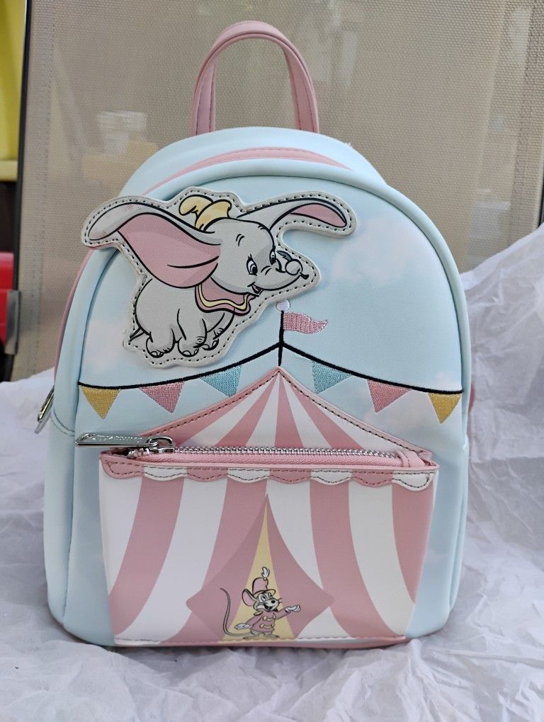 Loungefly Disney Dumbo Flying Circus Tent Mini Backpack New!