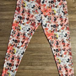 VALENTINES MICKEY  AND MINNIE  MOUSE SUPER SOFT ADULT  XLARGE  SIZE LEGGINGS  WITH 2 SIDE POCKETS 