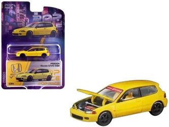 Pop Race 1:64 Honda Civic EG6 Yellow Vancouver 2026 Edition PRB004 Diecast