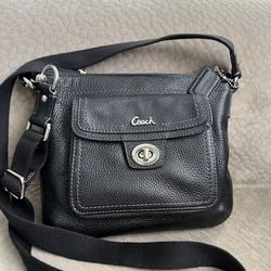 Coach  Crossbody Black Leather Bag used Only Couple Times .  OBO