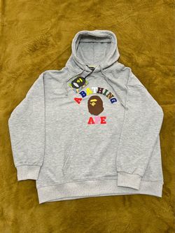 BAPE A Bathing Ape Grey Pullover Hoodie [SMALL or LARGE]