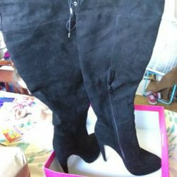Black Thigh High Boots 7.5