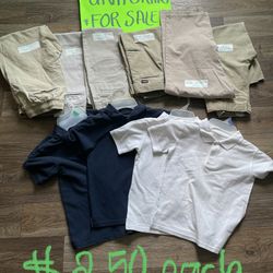 Uniformes para niña y niño $1.00 Polos, $1.50 Pantalón 