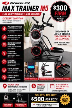 Bowflex Max Trainer M5 – Great Condition – $300