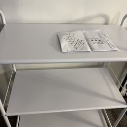 3 shelf wide metal storage cart