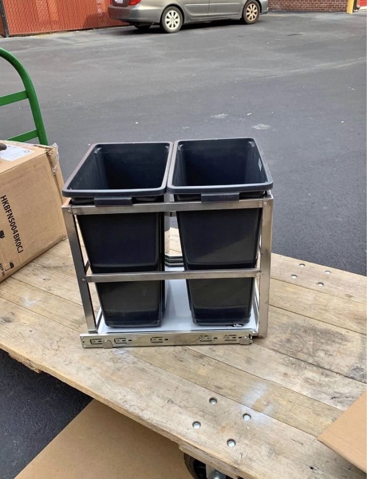 Brand New Double Waste Basket Pullout For D18” Cabinet