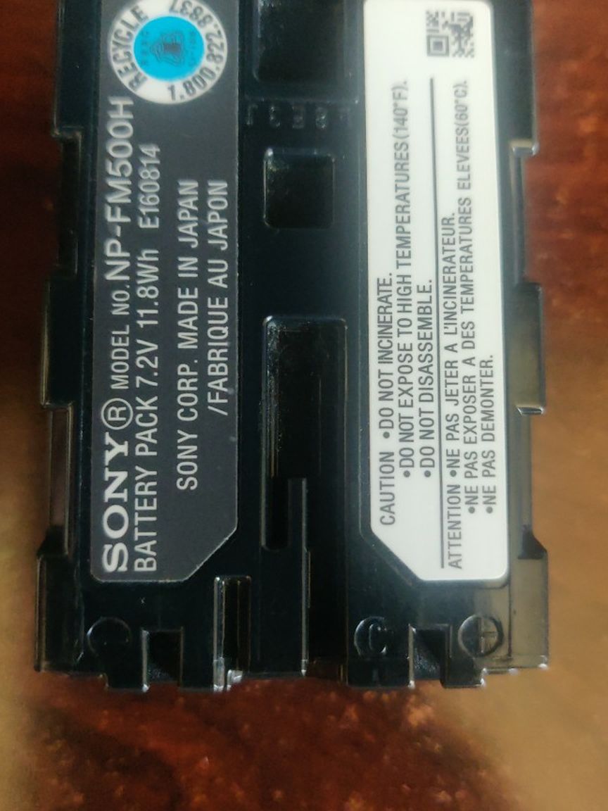 Sony Battery Pack Model No NP-FM500H