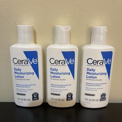 3pack CeraVe Daily Moisturizing Lotion for Normal to Dry Skin Face Body Hand Hyaluronic Acid 3 fl oz