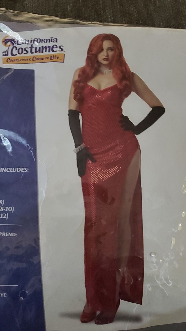 Jessica Rabbit Holloween Costume w/ PURPLE SATIN GLOVES size small for ...