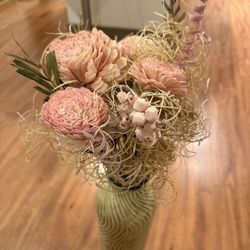 Tall Decorative Vase with Dried Flowers
