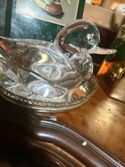 Vintage glass duck