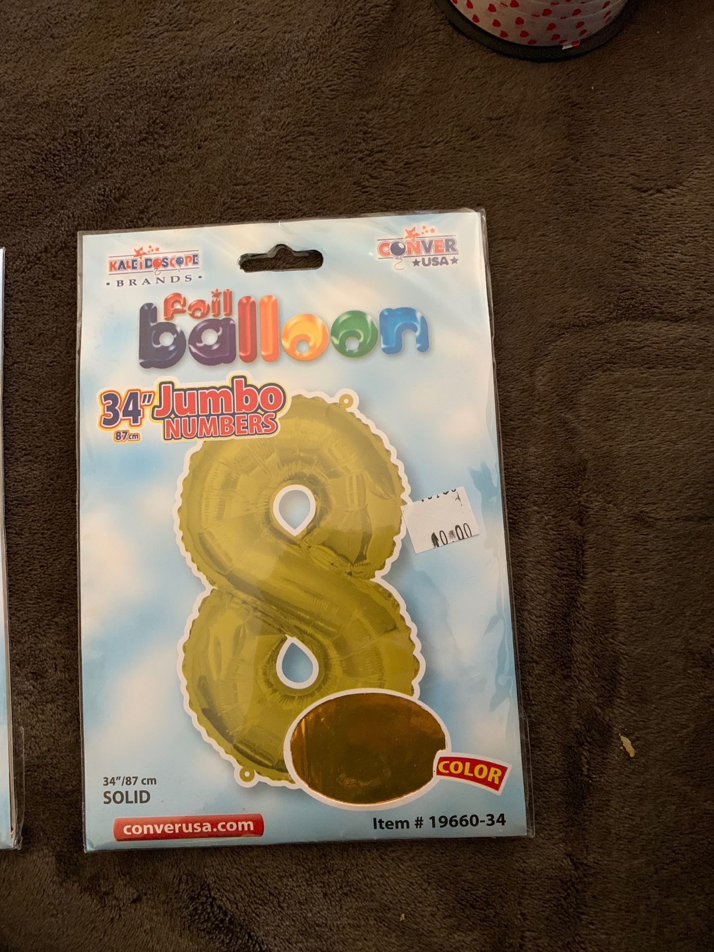 Number balloons, Mylar balloons