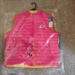 NFL Red Sleeveless Puffer