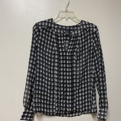 Women’s Ann Taylor 100% Polyester, Long Sleeve Button Down Blouse… Size-XS