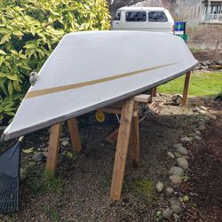 Custom large wood row boat