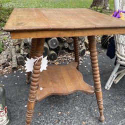 Antique Solid Wood Farmhouse End Table