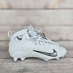 Nike Huarache 9 Elite Mid Lacrosse Cleats Mens White Black NWOB