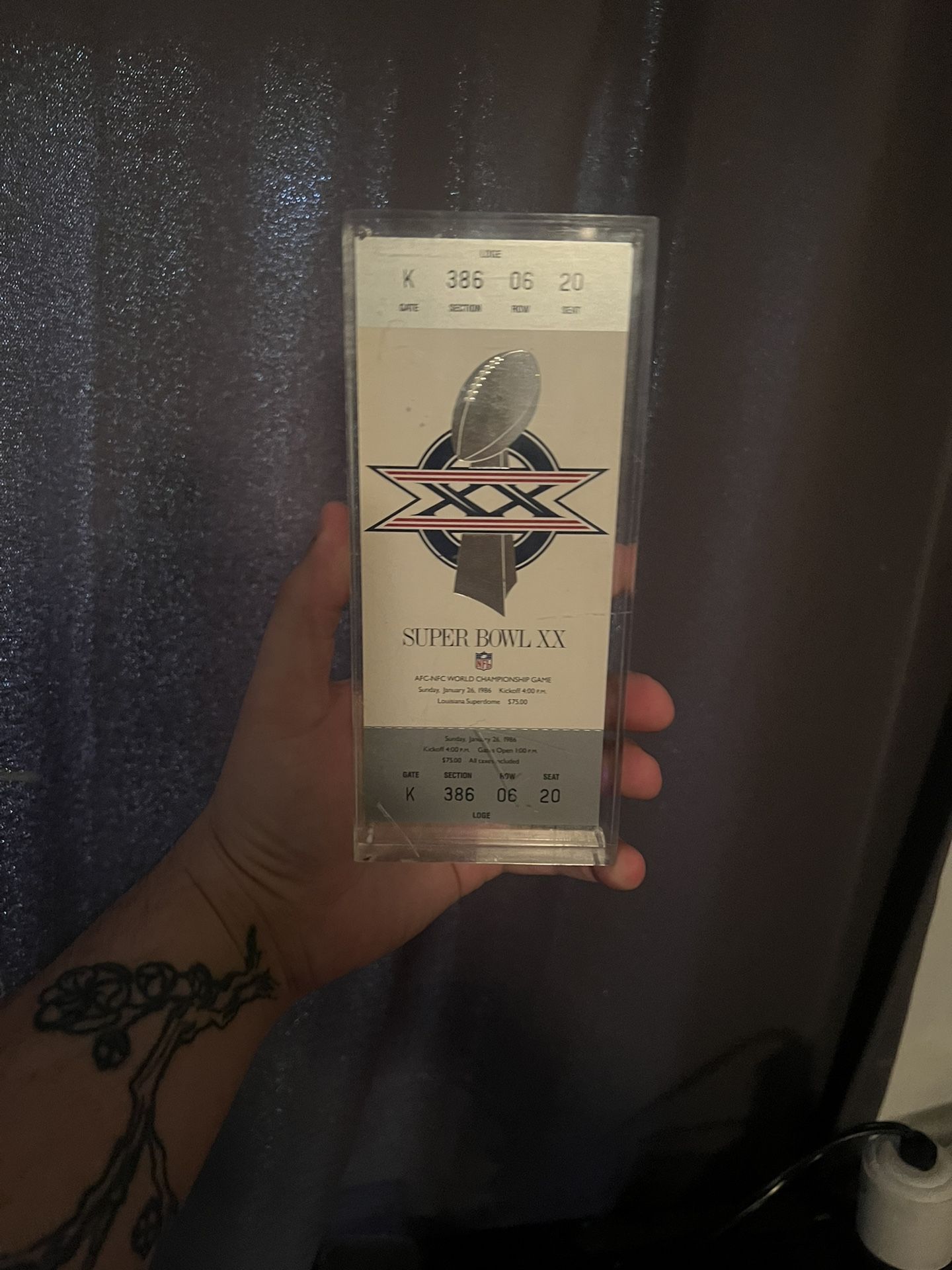 1986 Super Bowl Ticket