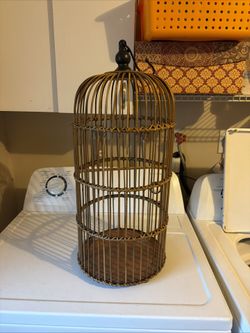 Vintage Large Vintage Wooden Bird Cage: Rustic Farmhouse Decor (24" 