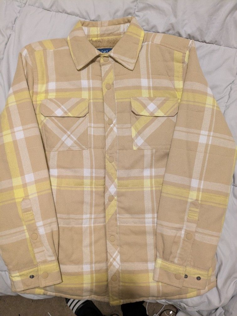 Beige Fleece Lining Flannel