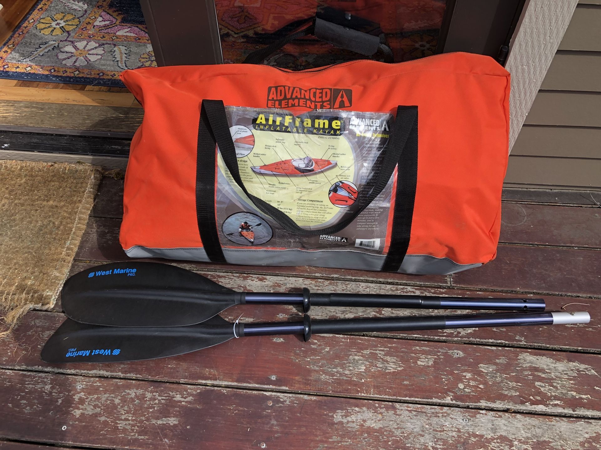 Advanced Elements Airframe inflatable kayak and paddle