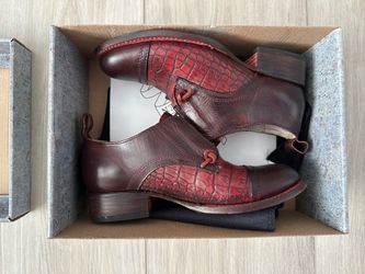 Freebird by Steven Mabel Wine Leather Oxford Booties – Size 6
