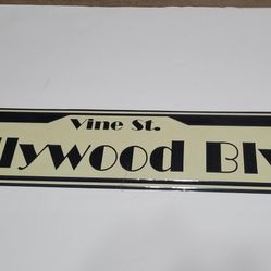Hollywood Blvd Metal Sign 3ft.