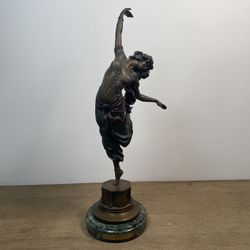 Antique 20" Claire Colinet "Ankara Dancer" Bronze Sculpture - Signed