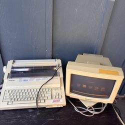 Vintage Brother Word Processor WP-3900DS & Monitor 12” Display CT-1050 Works