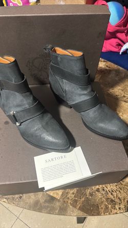 Sartore Black Suede Ankle Boots