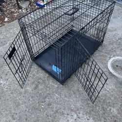 Folding Pets Crates & Carries With Double doors and Heavy Duty 30”x19”x 22”