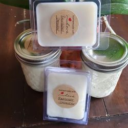 Hand made soy wax candles and melts. Made At Home By Myself And My Kids