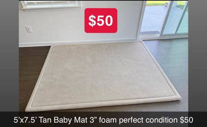 5x7.5 Tan Foam Baby Play Mat