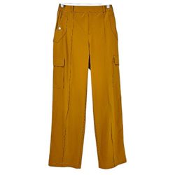Athleta Vienna Brass Yellow Vienna Cargo Pant Straight Leg Pull On Size 6