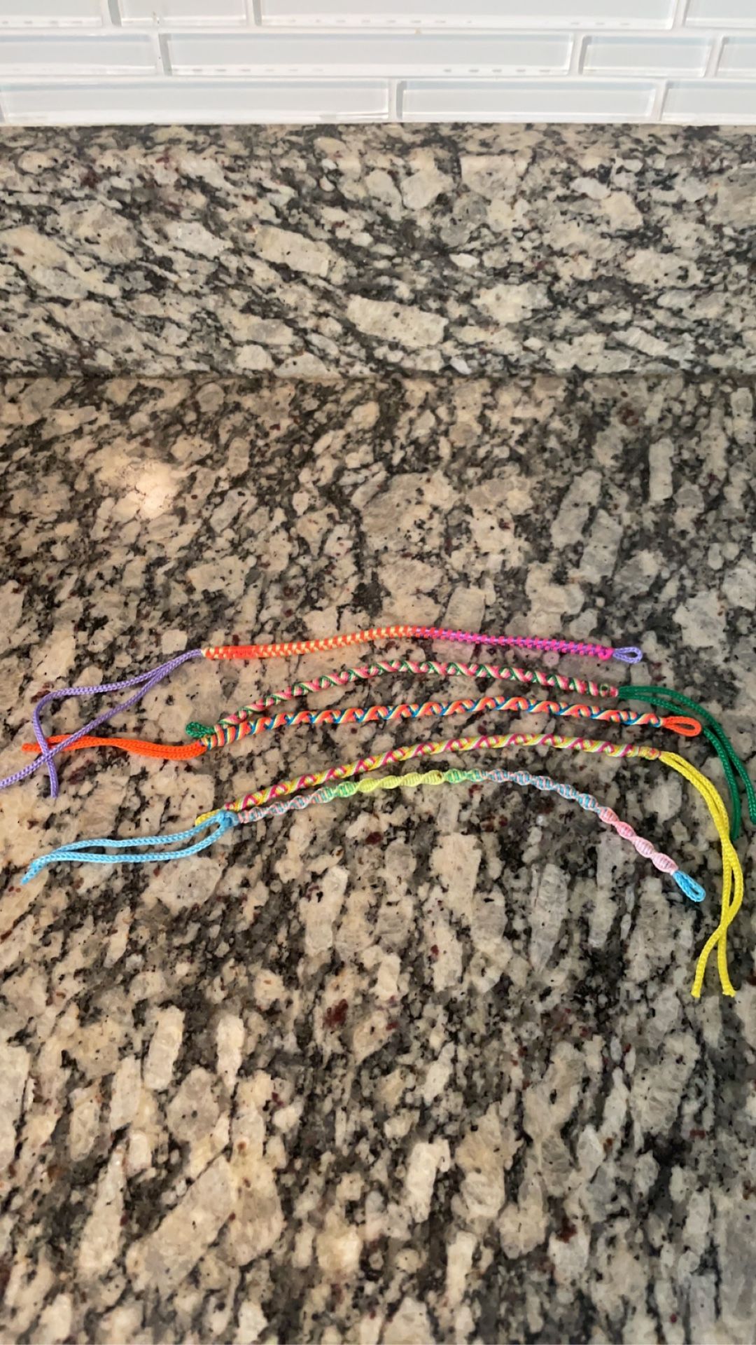 New! Set of 5 colorful handmade anklets/bracelets