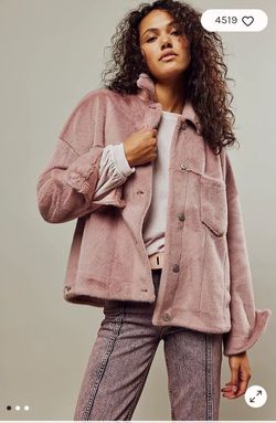 New Free People Opal Fuzzy Swing Jacket Size XL 