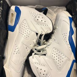 Nike Jordan 6’s Size 9.5 White - Sport Blue Black - Like New