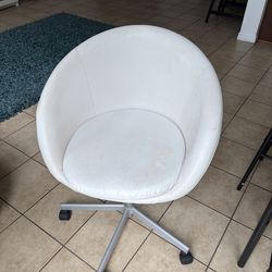 IKEA faux leather make up office chair white