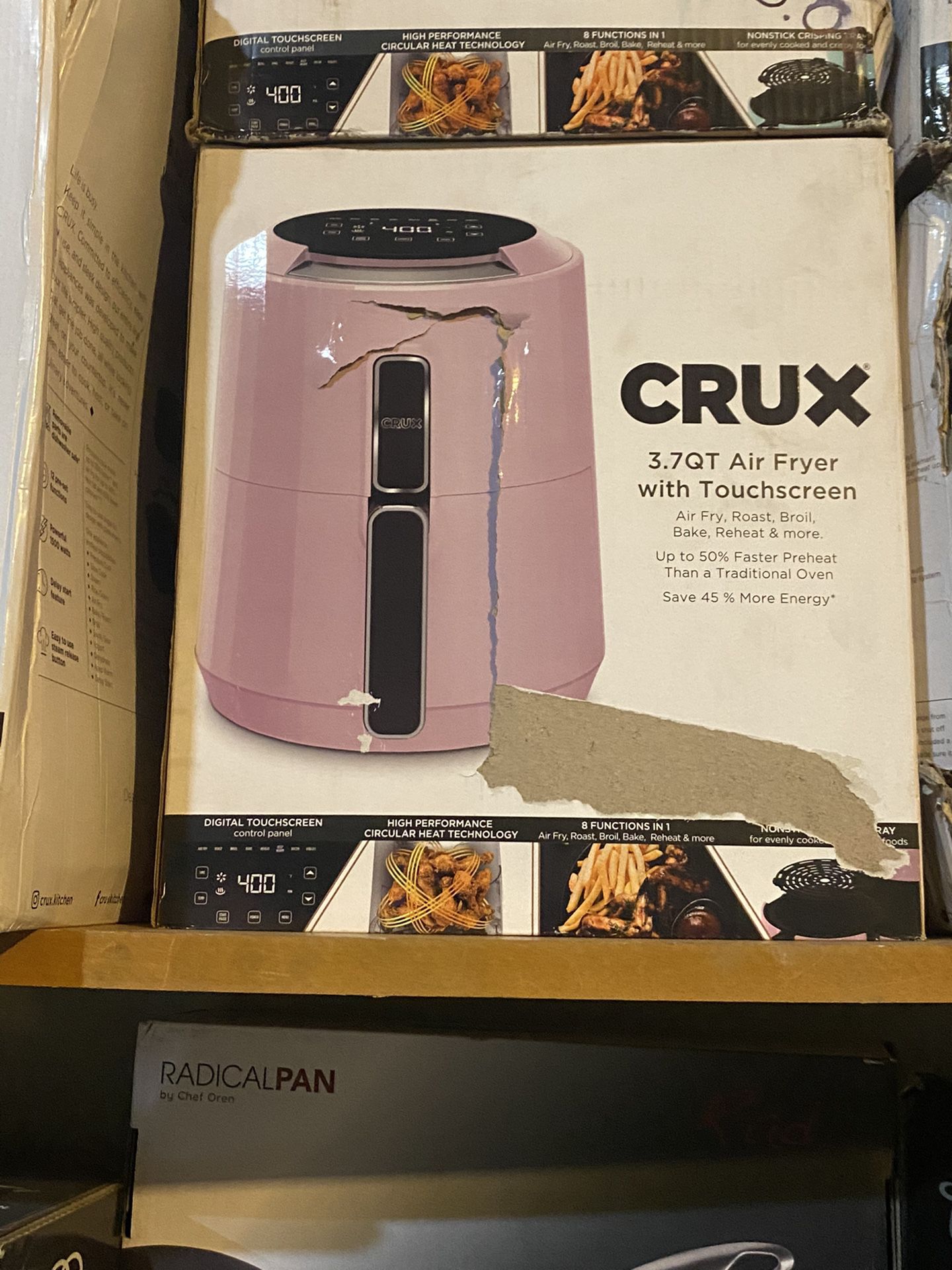 Crux 3.7-Qt. 1300 Watt Nonstick Digital Air Fryer - Matte Grey - Yahoo  Shopping