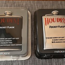 Houdini 6 oz Pocket Flasks - New! $10 Each/Discount for Both  