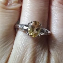 Very Pretty 😍 Genuine Citrine Sterling Silver Ring 💍