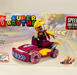 Super Mario Kart Wario Car Nintendo Building Block Kit
