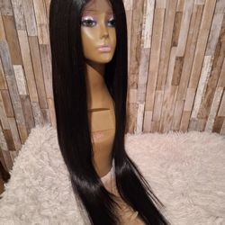 Human Hair Blend Lace Front Wig 