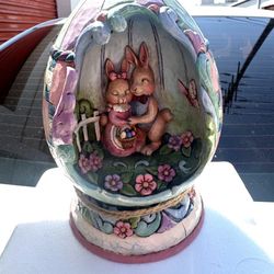 Spring Love" Easter Egg Diorama with Bunny Rabbits, model number (contact info removed),