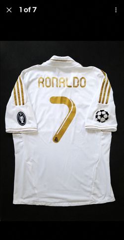 Retro Real Madrid Home Cristiano Ronaldo #7 Gold Fan Version Soccer Jersey Football Shirt 2011/12 CR7