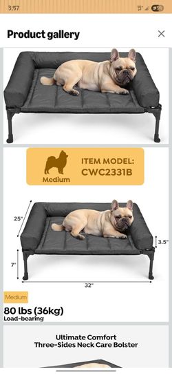 Veehoo elevated dog bed with bolster-medium