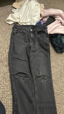Gray Distressed Ripped Knee Jeans