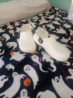 White Classic Work Crocs for sale